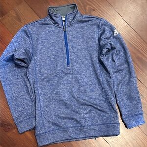 Adidas Heathered Blue Quarter-Zip Top